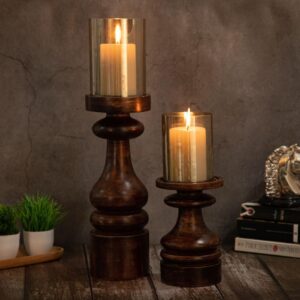 Rustic Candle Holder – Wooden Art Decor