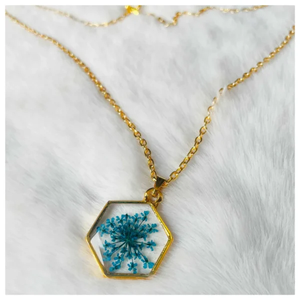 Blue Blossom – Resin Pendant - Image 3