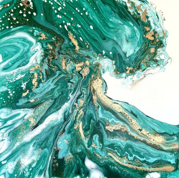 Emerald Wave – Original Pour Art