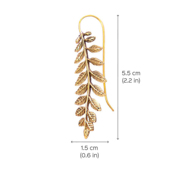 Golden Leaf – Handmade Brass Earrings - Image 4