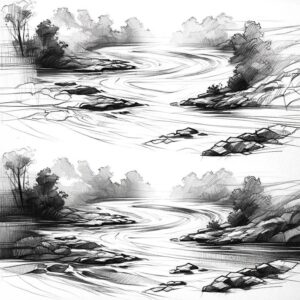 Serenity in Lines – Original Pencil Sketch